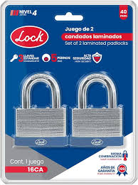 [660731810165] 16CA LOCK JGO 2 PZAS CANDADO LAMINADO 40MM